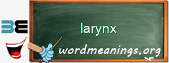 WordMeaning blackboard for larynx